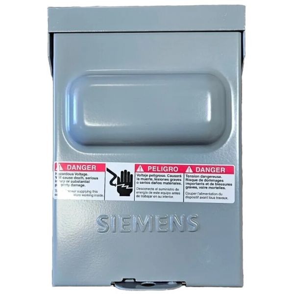 Siemens WN2060 60 Amp Enclosed Non-F중고 Disconnect Switch Gray 1-Phase 240 VAC