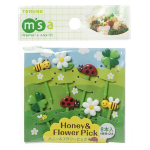 [오늘출발] 토루네 도시락픽 도시락 꾸미기 데코픽 허니플라워 8개입