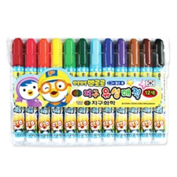 VCKJN0OP지구화학 유성매직 뽀로로 자재 12색 갑(12개입)