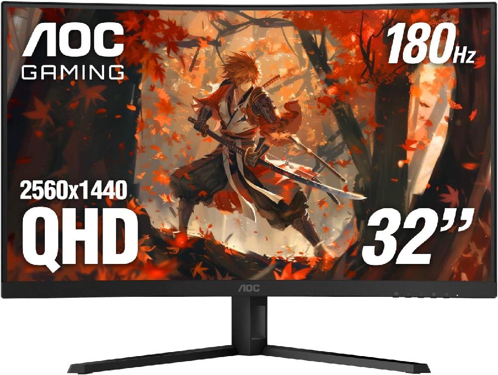 [해외] AOC CQ32G4VE 32 커브드 프레임리스 게이밍 모니터 2K QHD  1500R VA 180Hz 0.5ms 응답 시 QHD 27인치 240H