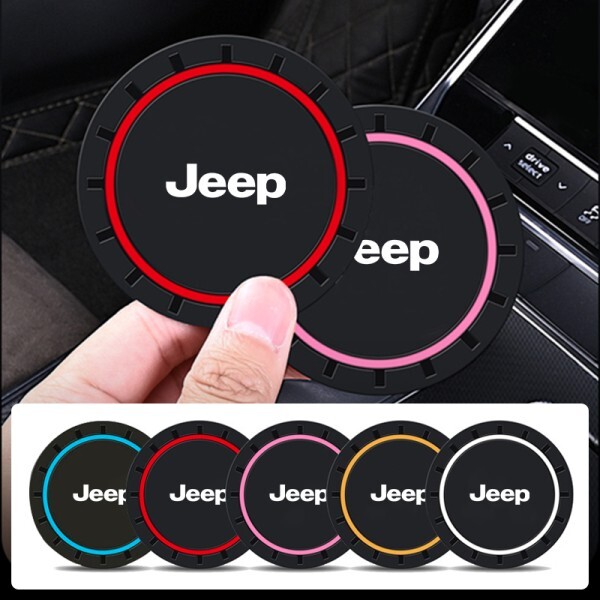 [해외] 2PCS 자동차 컵 받침 워터 슬롯 Jeep Renegade Compass Grand Cherokee Wrangler JK Commander 용 미끄럼