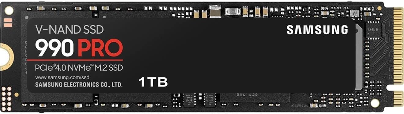 [해외] 삼성 990 PRO SSD 1TB PCIe 4.0 M.2 2280 내장 솔리드 스테이트 하드 드라이브 순차 읽기 속도 최대 7450MB
