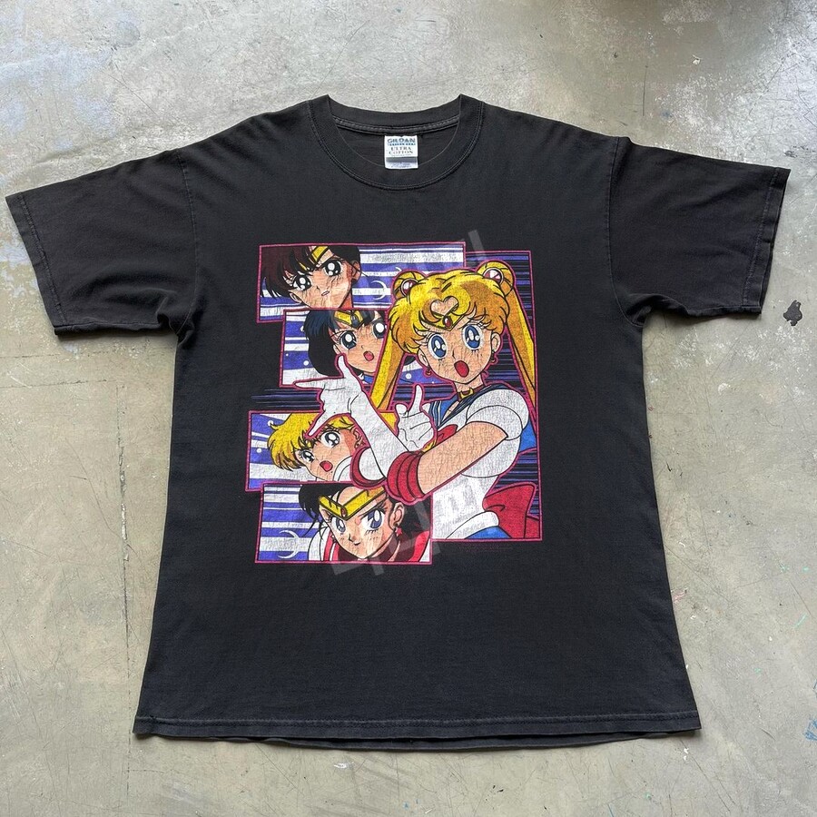세일러문 티셔츠 반소매 반팔 반팔티 굿즈 빈티지 애니 씹덕티 캐릭터