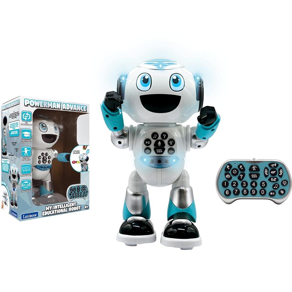 미국직배)LEXiBOOK - Powerman Advance 원격 제어 로봇 아이들을 위한 대화형 및 교육용  산책 춤 음악