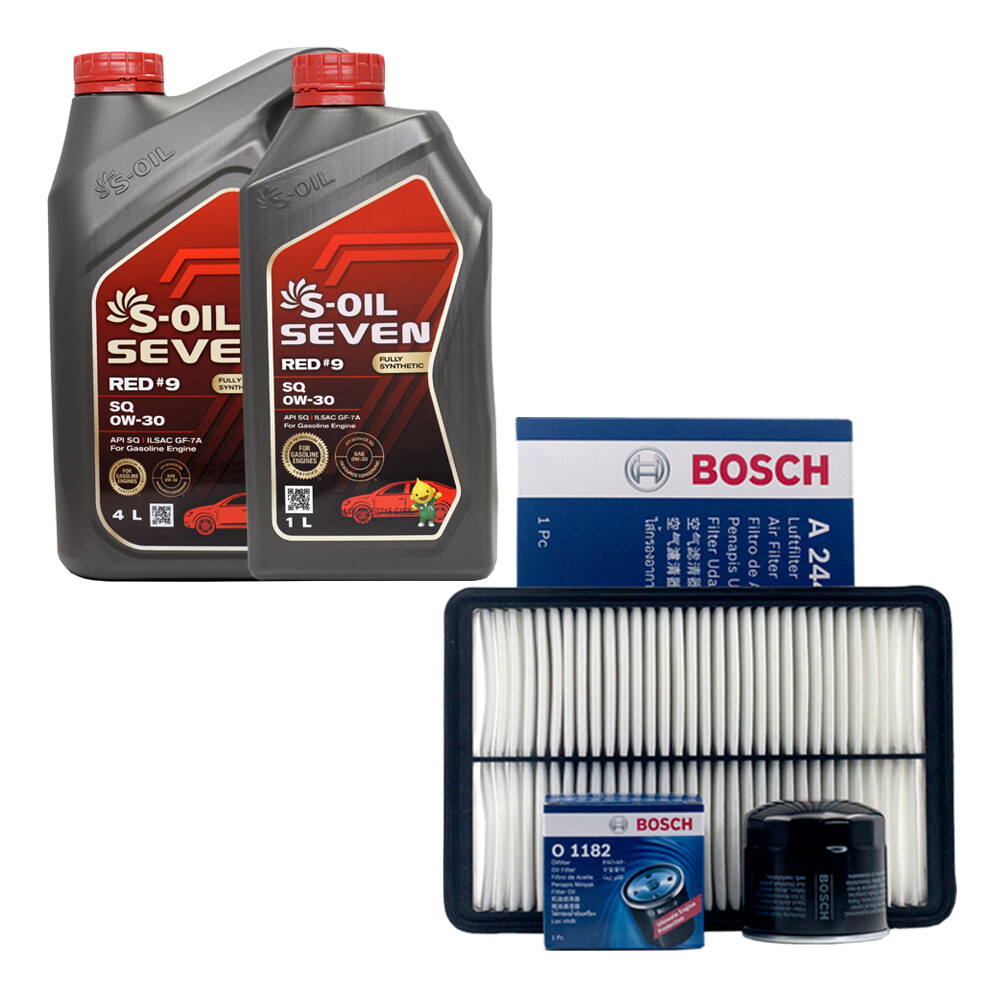 [에쓰오일][오늘출발]SOil 더뉴쏘렌토 가솔린 엔진오일 에스오일 세븐레드9 0W30 5리터 보쉬 오일필터 에어필터