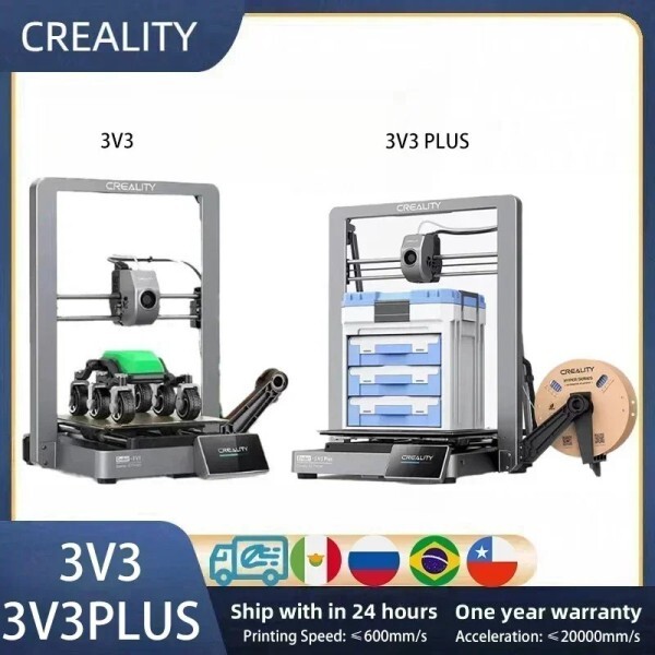 [해외] Creality Ender 3V3/PLUS 3D 프린터 코어 XZ 모션 600mm/S 속도 자동 레벨링 220220250mm  금속 빌드