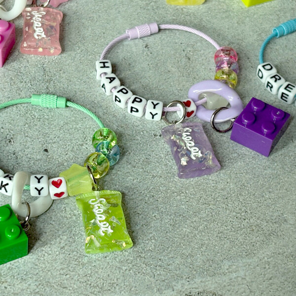 비비드 블럭 이니셜 키링 만들기 세트 학교 학원 공공기관 단체 수업 재료