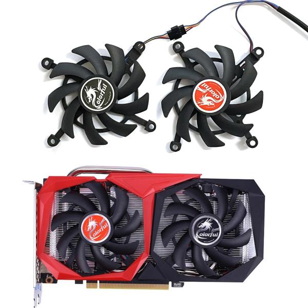[해외] 다채로운 Geforce GTX 1660Ti 1650 슈퍼 그래픽 냉각 팬용 2pcs 4핀 RTX 2060 2060Super GPU 쿨러