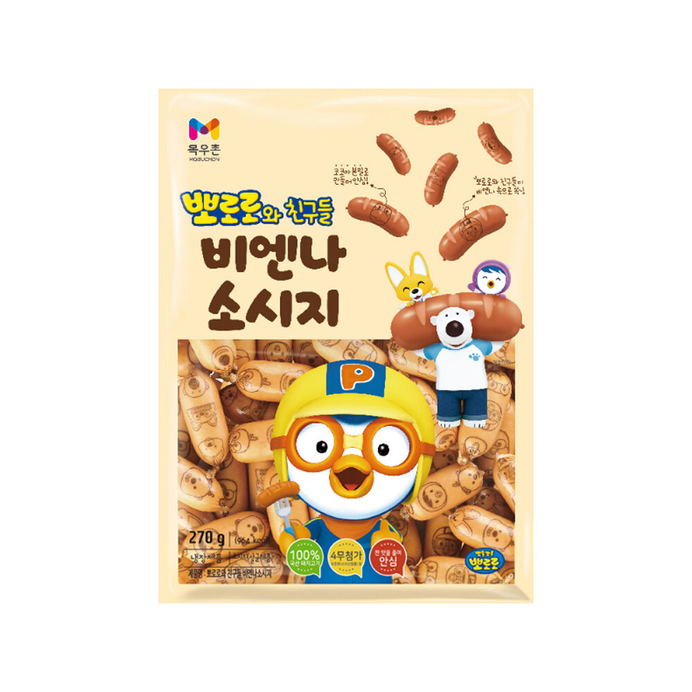 목우촌 목우촌 뽀로로와 친구들 비엔나 소시지 270g 햄 간식 프랑크 소세지