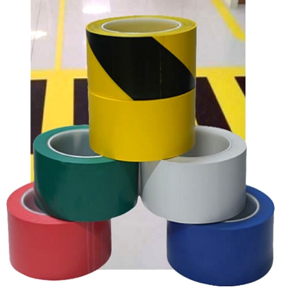 (적색)바닥 라인 테이프 60mmX30m/선긋기/사선/색/마킹/칼라/PVC/위험/차량용/노란/끈적임없는/색깔/작업/