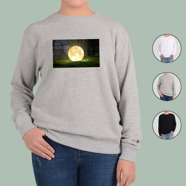 헤비맨투맨 전색상 숲 달 토끼 몽환 슈퍼문 밤 그림 프린트티셔츠