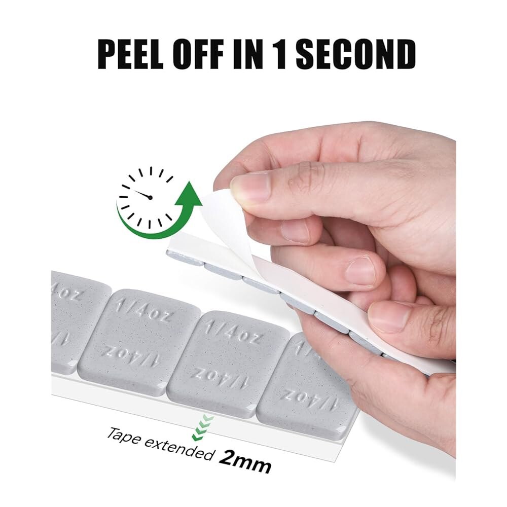 이지소에 업그레이드된 그레이 스틱 온 휠 무게 1/4oz 0 25oz 낮은 프로파일 쉽게 벗겨질 수 자동차