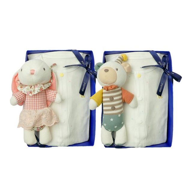 압소바 갤러리아 (뱀띠출산백일유아내의세트)뉴하임내의+토끼곰인형딸랑이...