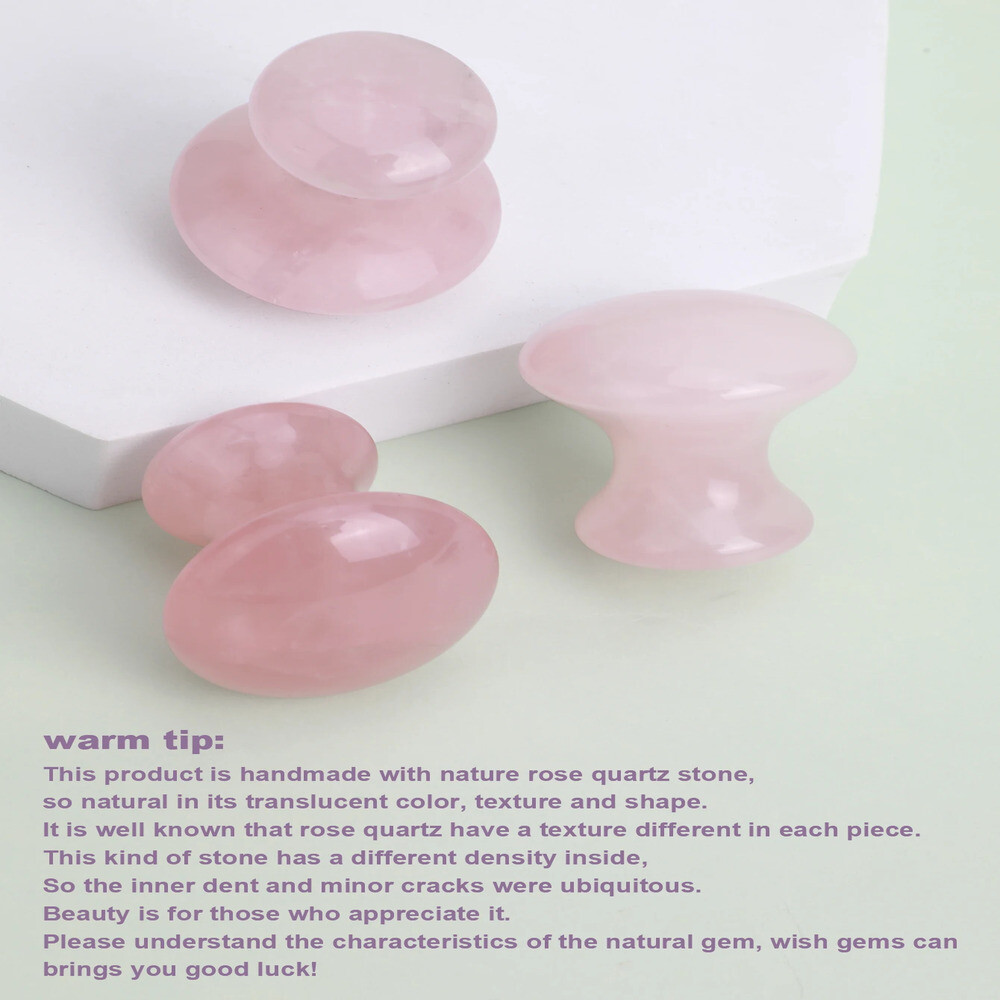 왕괄사 1PC 로즈 쿼츠 버섯 모양 페이스 마사지 옥 페이셜 롤러 뷰티 넥 건강 스킨 케어 Guasha 스파 도구