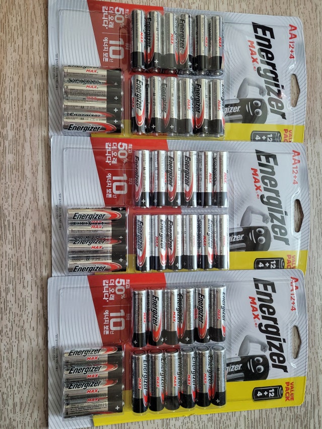 [오늘출발] 에너자이저 알카라인 맥스 건전지 AA 12+4입 X 3개 (총 48입)