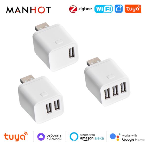 [오늘출발] Tuya WiFi/Zigbee 스마트 마이크로 USB 어댑터 스위치 Alexa Google Home Yandex Alice 용 5V 미니 전원 음