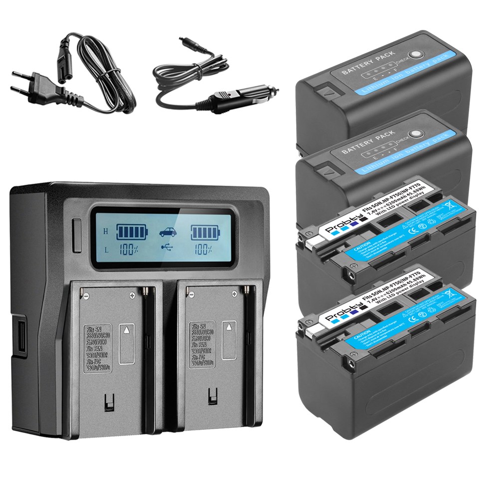 [호환] 소니 호환 호환 배터리 6200MAH LED 표시기 NP F750 F550 F770 USB F960 F570 CCD RV100 QM91D F970 충전기