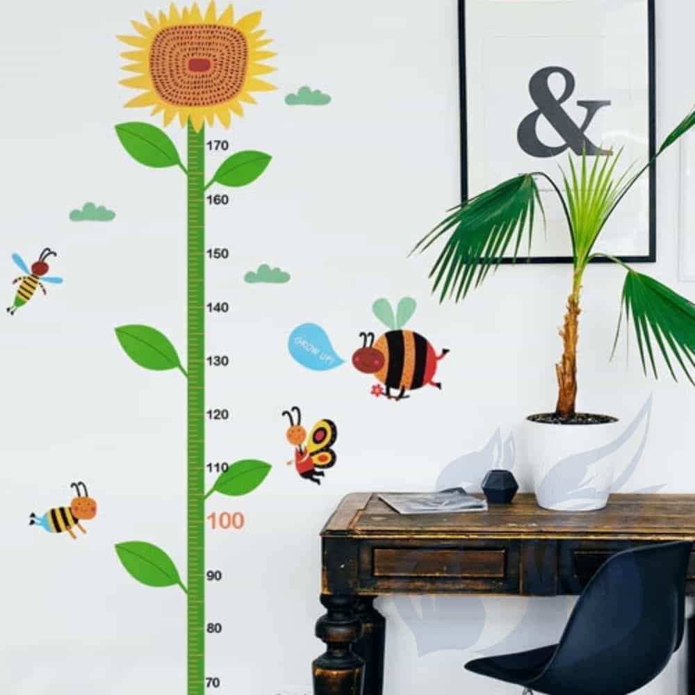 [오늘출발] 삼미호 해바라기 키재기 시트지 어린이집키재기 아이방벽지 신장측정 아들방인테리어 키재는스티커 키스티