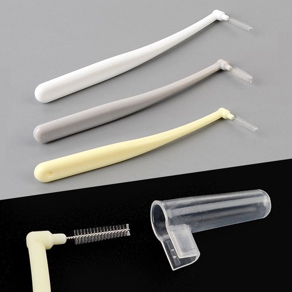 (S 1.0mm) L형 치간칫솔 위생캡 20P 휴대용/교정/치실/가는/요지/이사이/사이솔/이편한/일회용/칙솔/대용량
