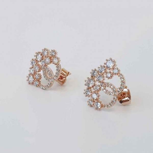 큐빅 JD 은귀걸이 귀걸이-로즈골드 큐티 9