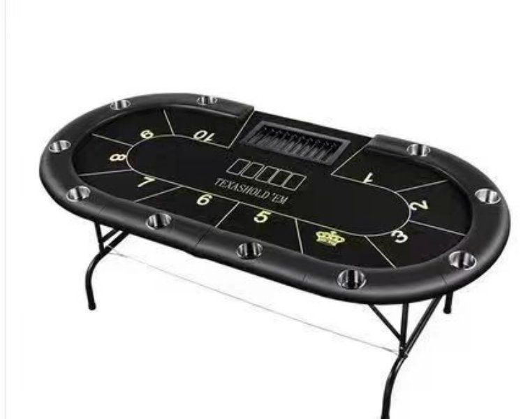 포커 홀덤 테이블 카지노 바카라 블랙잭 10인용 탁자 다크 블랙 213x106cm