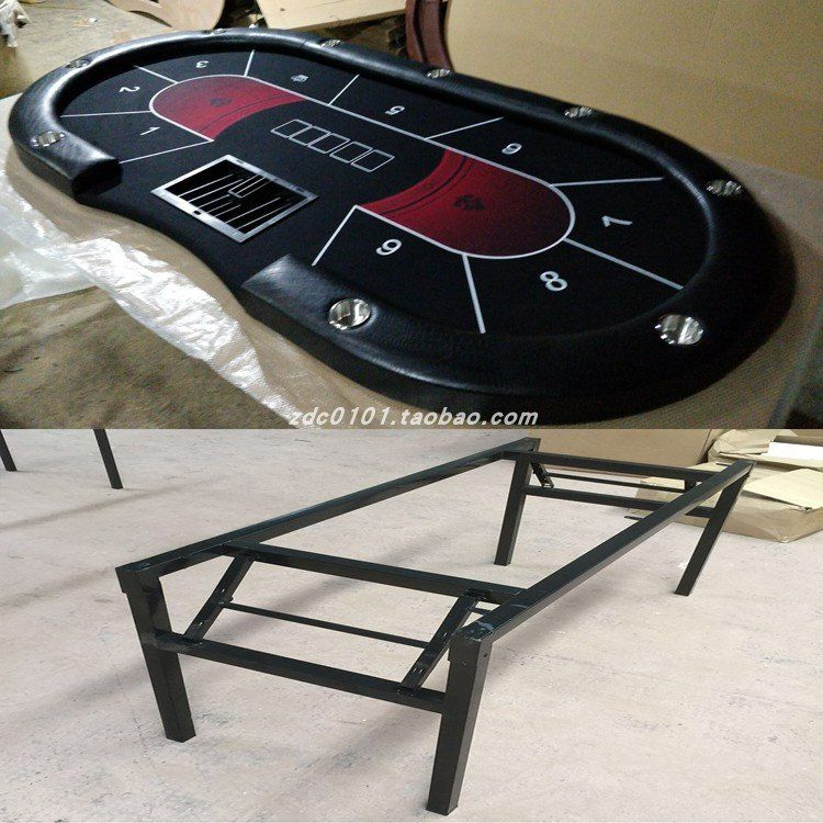 홀덤 테이블 텍사스 포커 보드 게임 블랙잭 룸 탁자 2.4 x 1.2 미터 빨간색과 검은 9 명 평방 피트