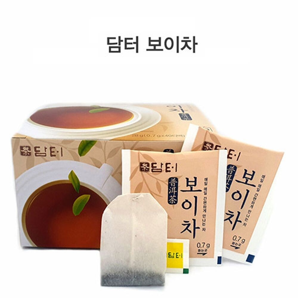 담터 쿨샵 담터 보이차 40T 전통차 티백차 차우려내기/티백/한잔용/차/종류/건강차/국산차/마시는/사무실/곡물차