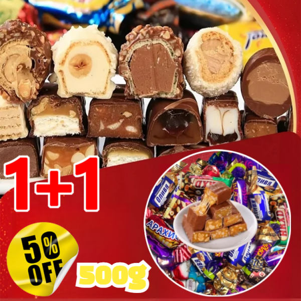 500g+500g 러시아 풍미 혼합 초콜릿 캔디 러시아 초콜릿 오리지널 바삭바삭한 (러시아수입 아닌)