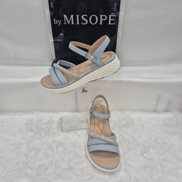 미소페 By 크로스 스트랩 큐빅 샌들 112HH424DF021 BLUE 2_JJ