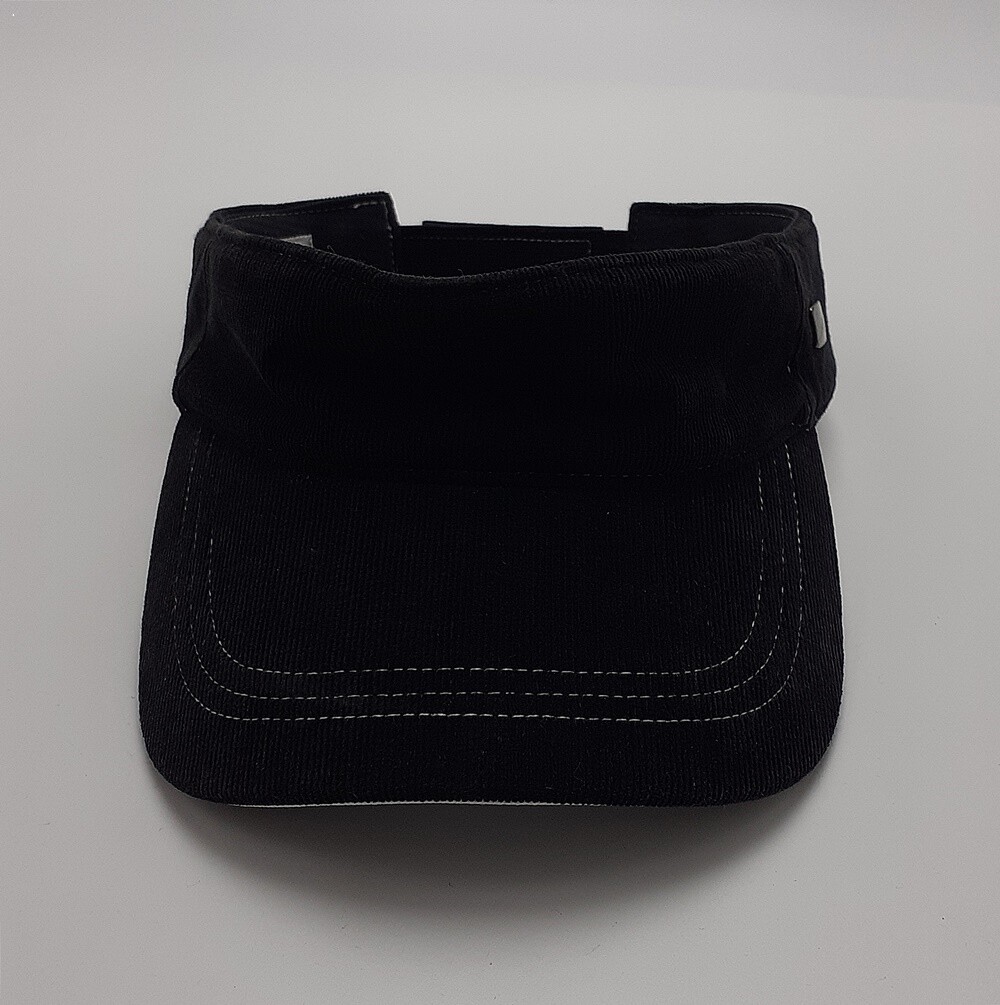 [오늘출발][중고][중고]힐크릭 썬캡 선바이저 / 남성 블랙 메탈 로고 코듀로이 심플 벨크로 런닝 트레킹 모자 / SL 55~58㎝