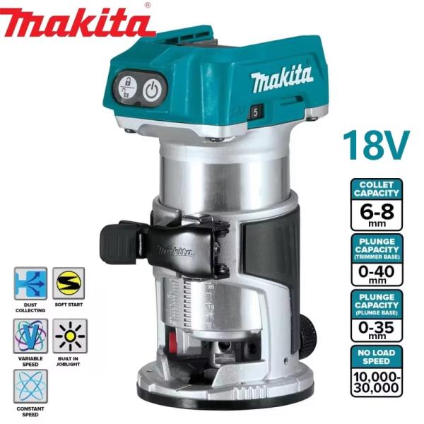 Makita DRT50 기존 무선 트리머 충전식 트리밍 기계 브러시리스 슬롯 도구 밀링 목공 조각 기계
