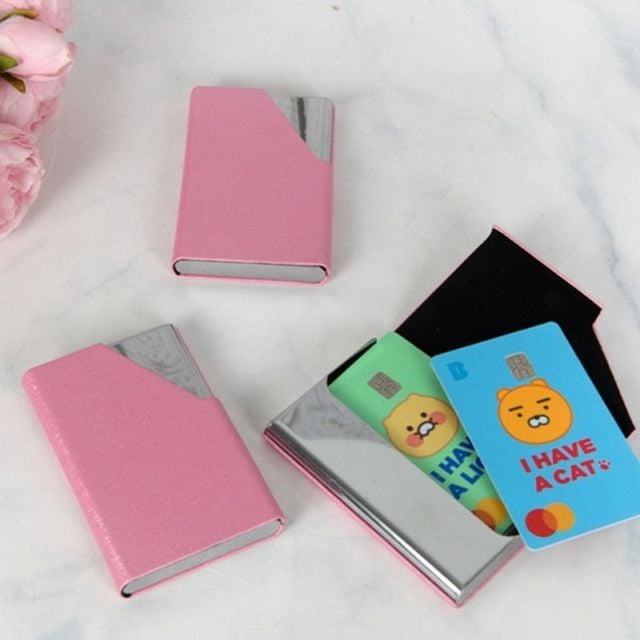 카드 인기 남성 데일리 지갑 핑크 명함 슬롯 케이스 카드명함지갑 교통카드케이스 학생카드지갑