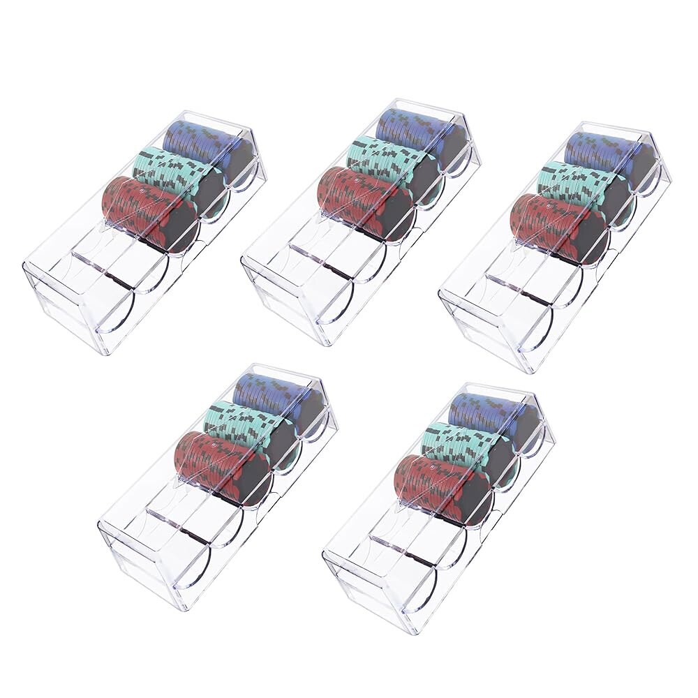 GSE 게임 및 스포츠 전문가 전문가용 포커 칩 트레이 카지노 등급 포커 칩 랙 각각 100개의 칩을 보관할