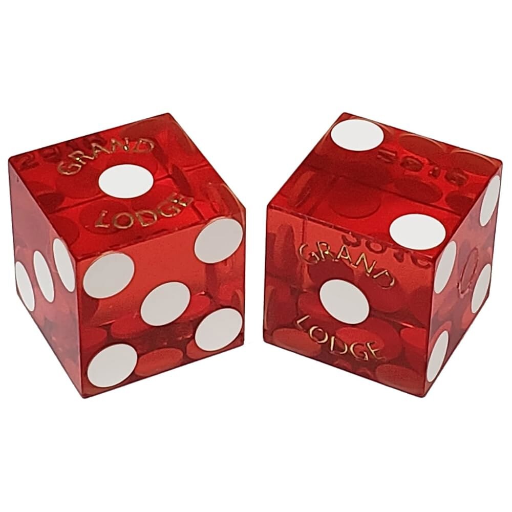 와이드 셀렉션 19mm 크랩 주사위 쌍 - 네바다 카지노 테이블 플레이 주사위(하이트 리젠시 그랜드 로지(타