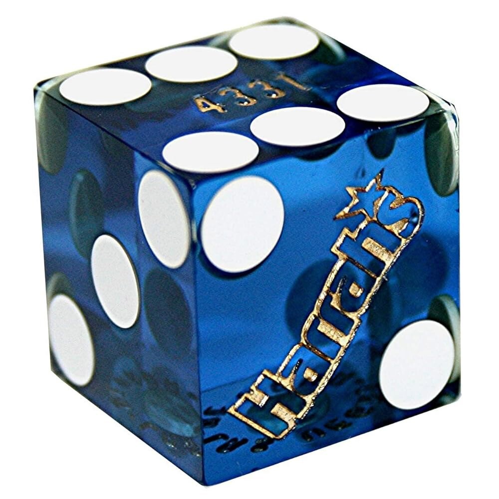 Harrah s Las Vegas 카지노 테이블 플레이 19mm 일치 일련 번호에 따라 파우치로 닦은 주사위 블루 (4개의