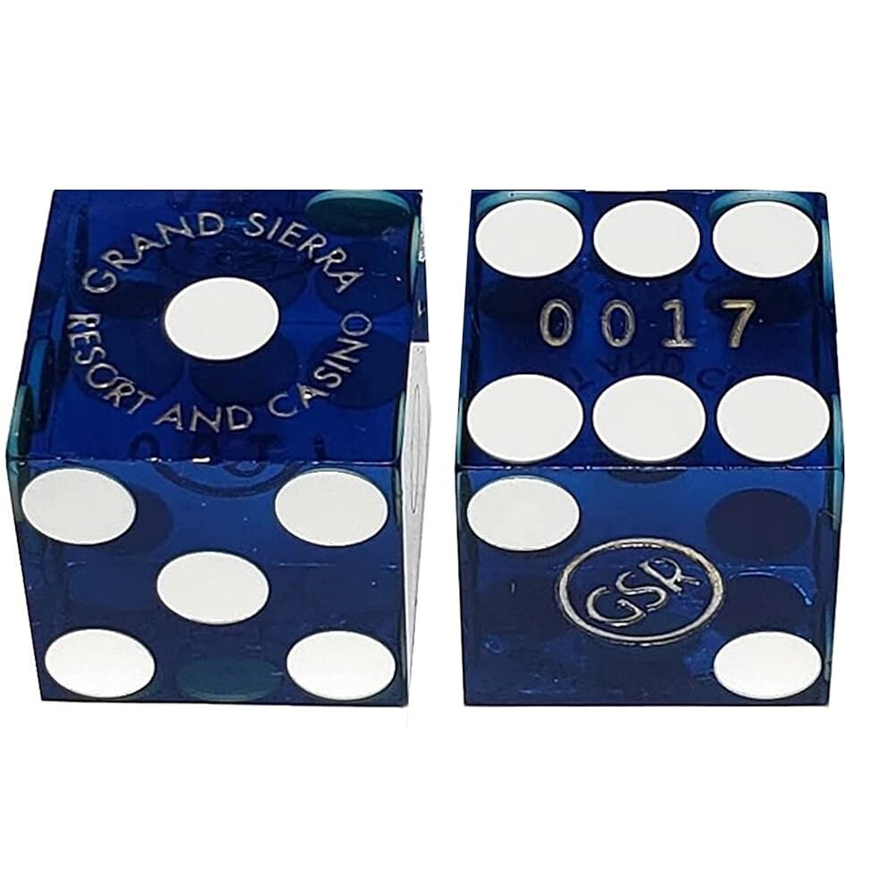와이드 셀렉션 19mm 크랩 주사위 쌍 - 네바다 카지노 테이블 플레이 주사위(그랜드 시에라 리조트(레노))