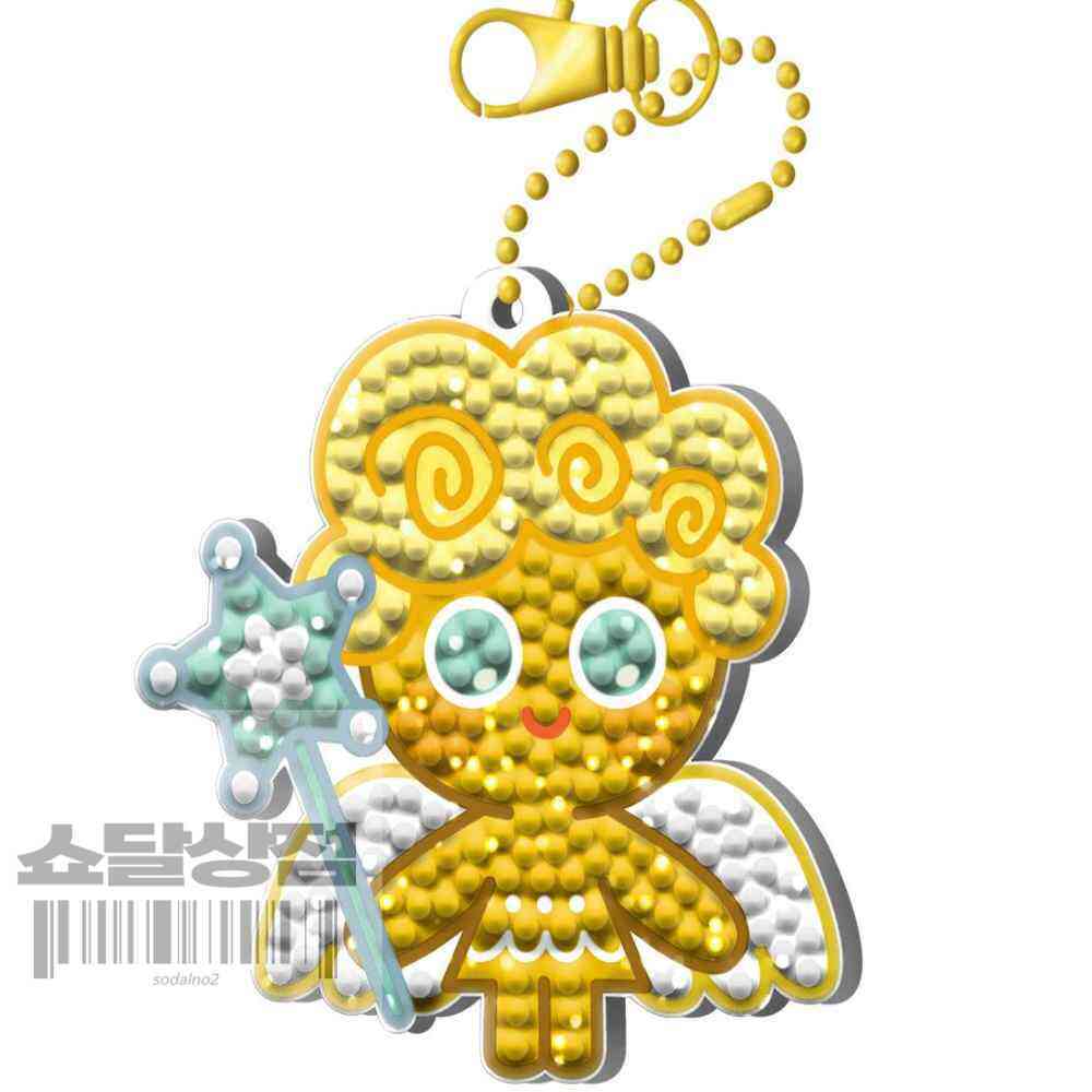 월드몽땅 보석십자수 키링 쿠키런 천사맛 쿠키 6X7 보석십자수세트 십자수패키지 보석자수