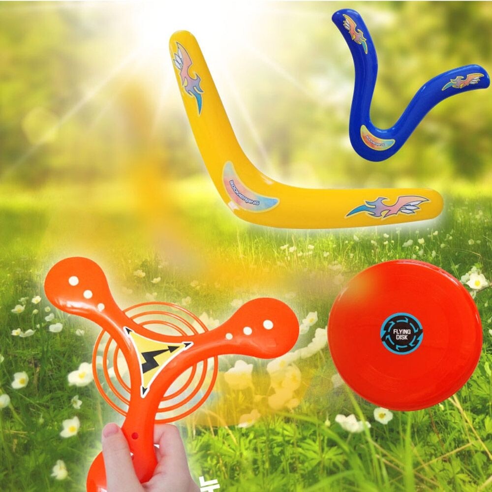 원반 부메랑 플라잉 4종 세트/던지기/회전 그립감 쉬운 빠른 흥미 캠핑 공원 놀이 안전 비행 스포츠 야외