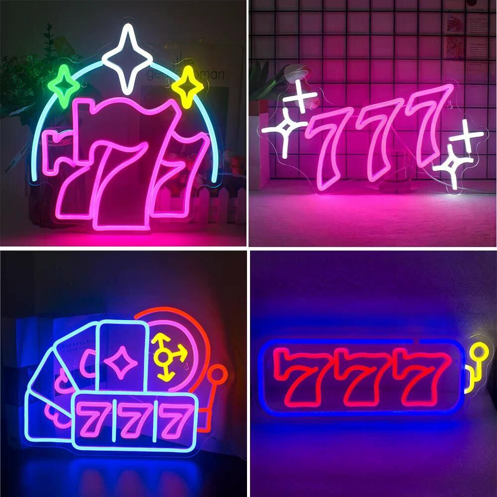 [오늘출발]세븐 카지노 네온 사인 결혼식 42X28cm 20x30cm명판 이름 규칙 홀덤바 모양의