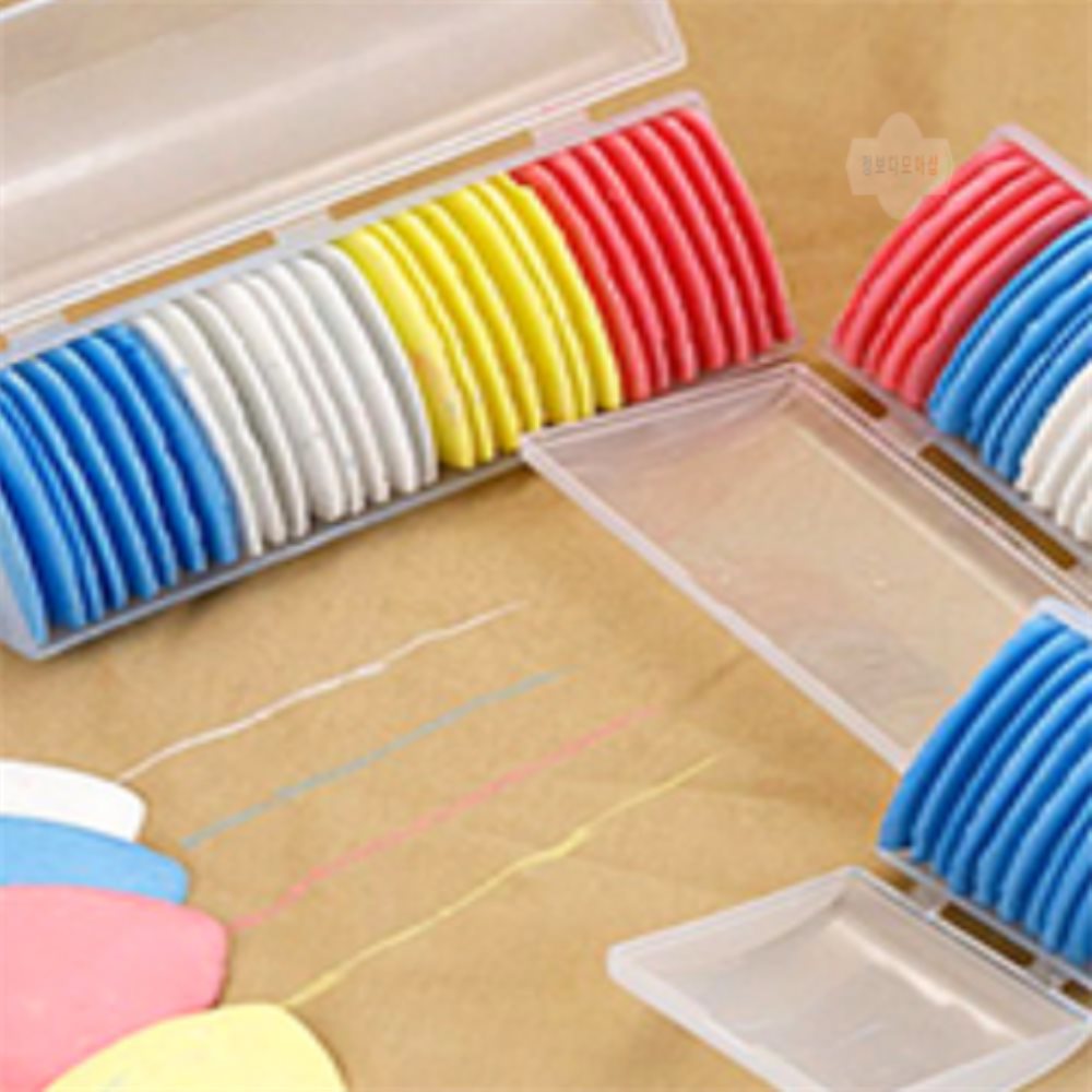 [오늘출발] 정보다모아샵 컬러쵸크 10개입 재단초크화이트 컬러초크 카드슬롯 재단분필초크