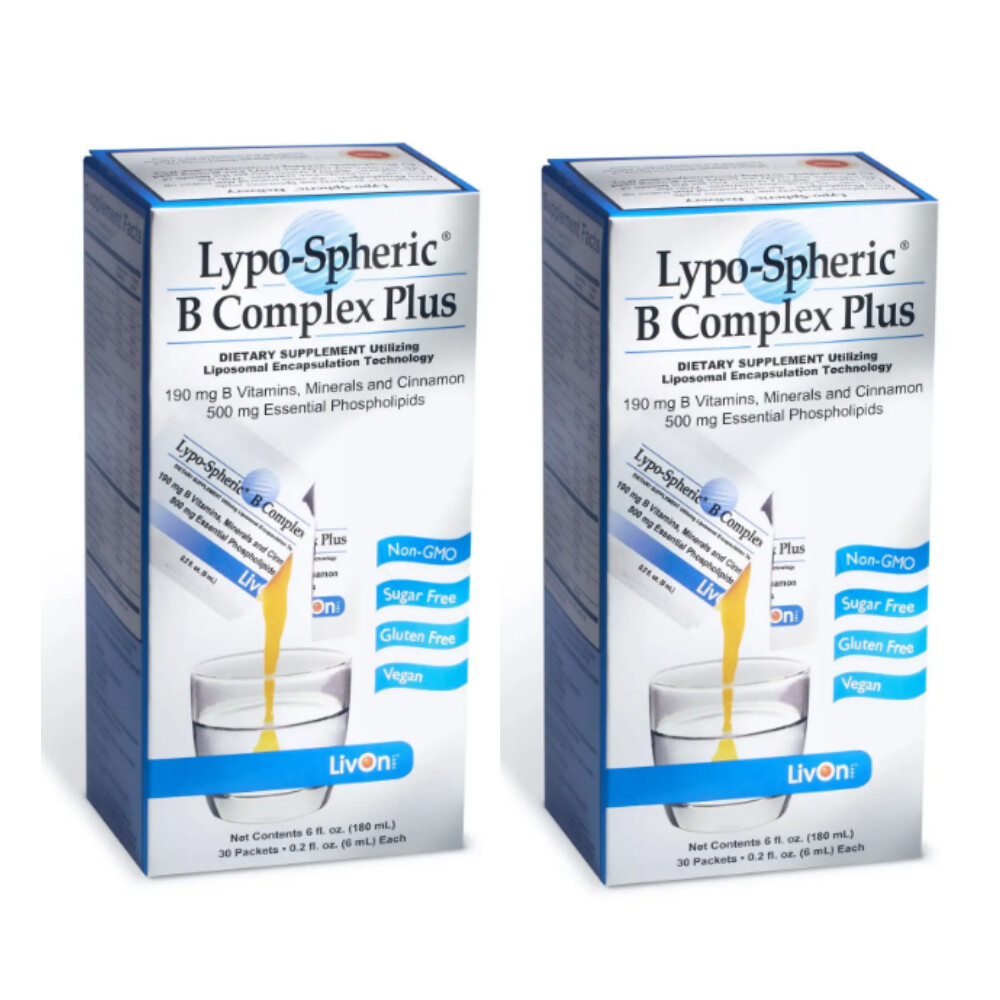 [해외] Lypo Spheric 리포좀 비타민B 복합체 플러스 30개입 x2박스 리브온랩 미국직배송