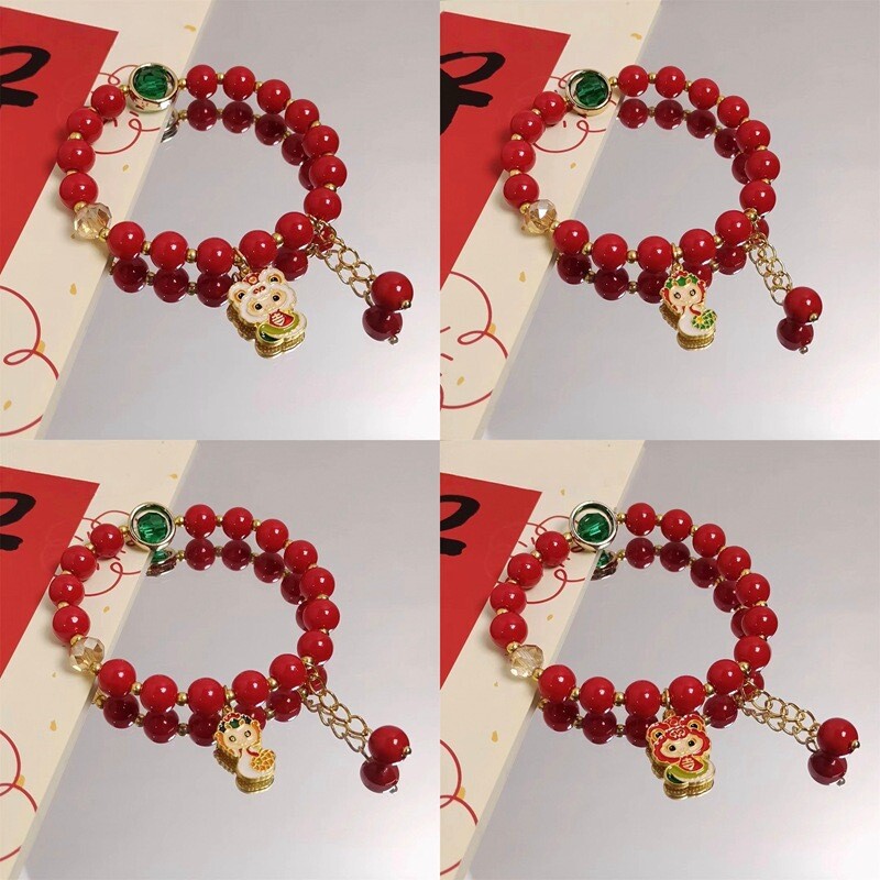 Other B 2025 뱀의 해 붉은 구슬 팔찌 여령 뱀 복 뱀 띠 본명 년 학생 나복 손꼬치 생방송 대박 손장식