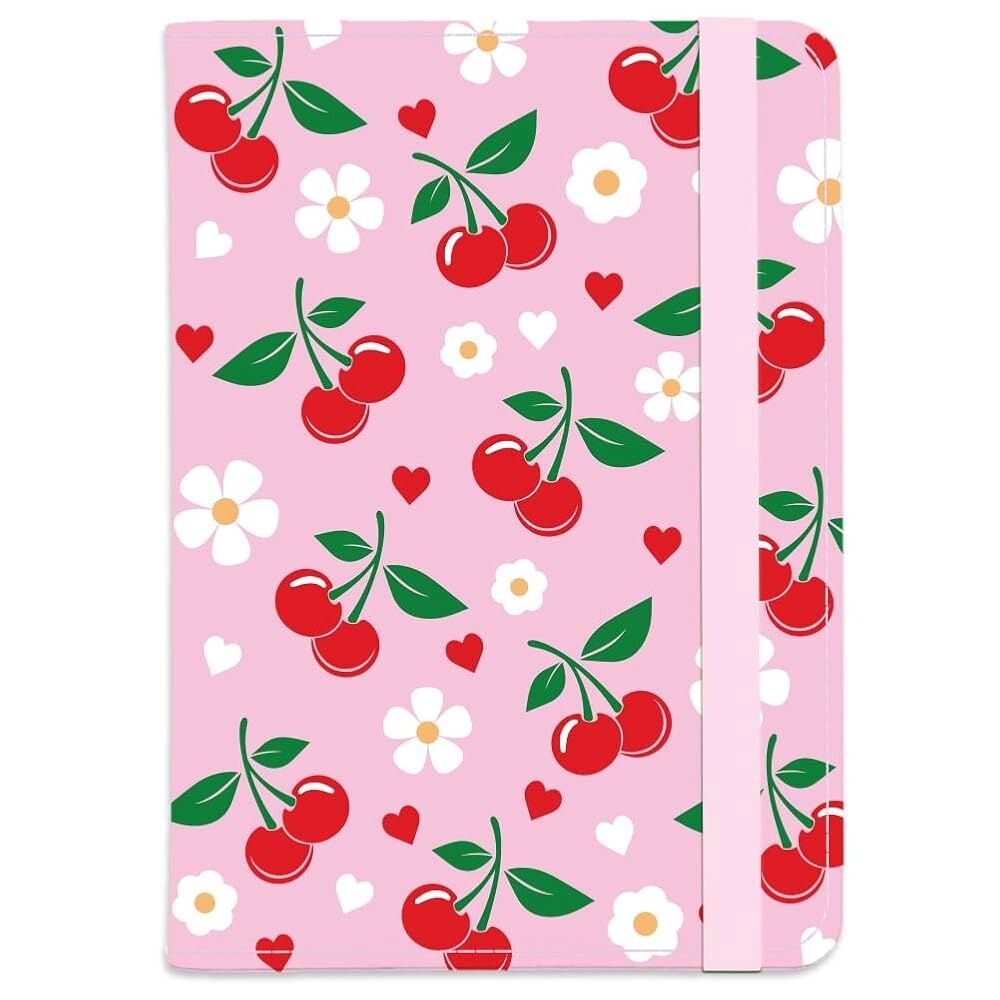 [오늘출발] 비행 필수품을 여행하는 여성 남성을 위한 신용카드 슬롯이 있는 Beinkmake 체리 여권 홀더 RFID 커버 귀여