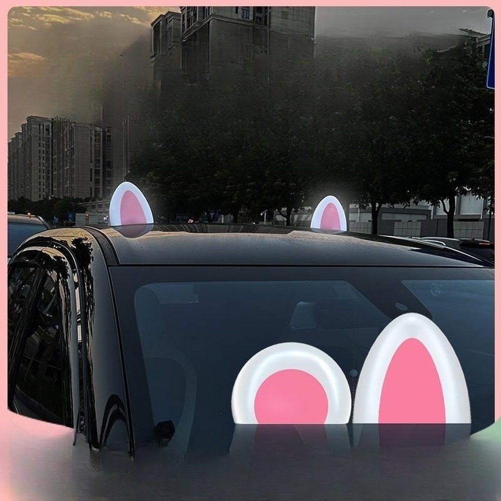 [오늘출발] 차량용 고양이귀 장식 차량 실내트림 피규어 부착식 블루모자그로밋 음성제어 별의 패드