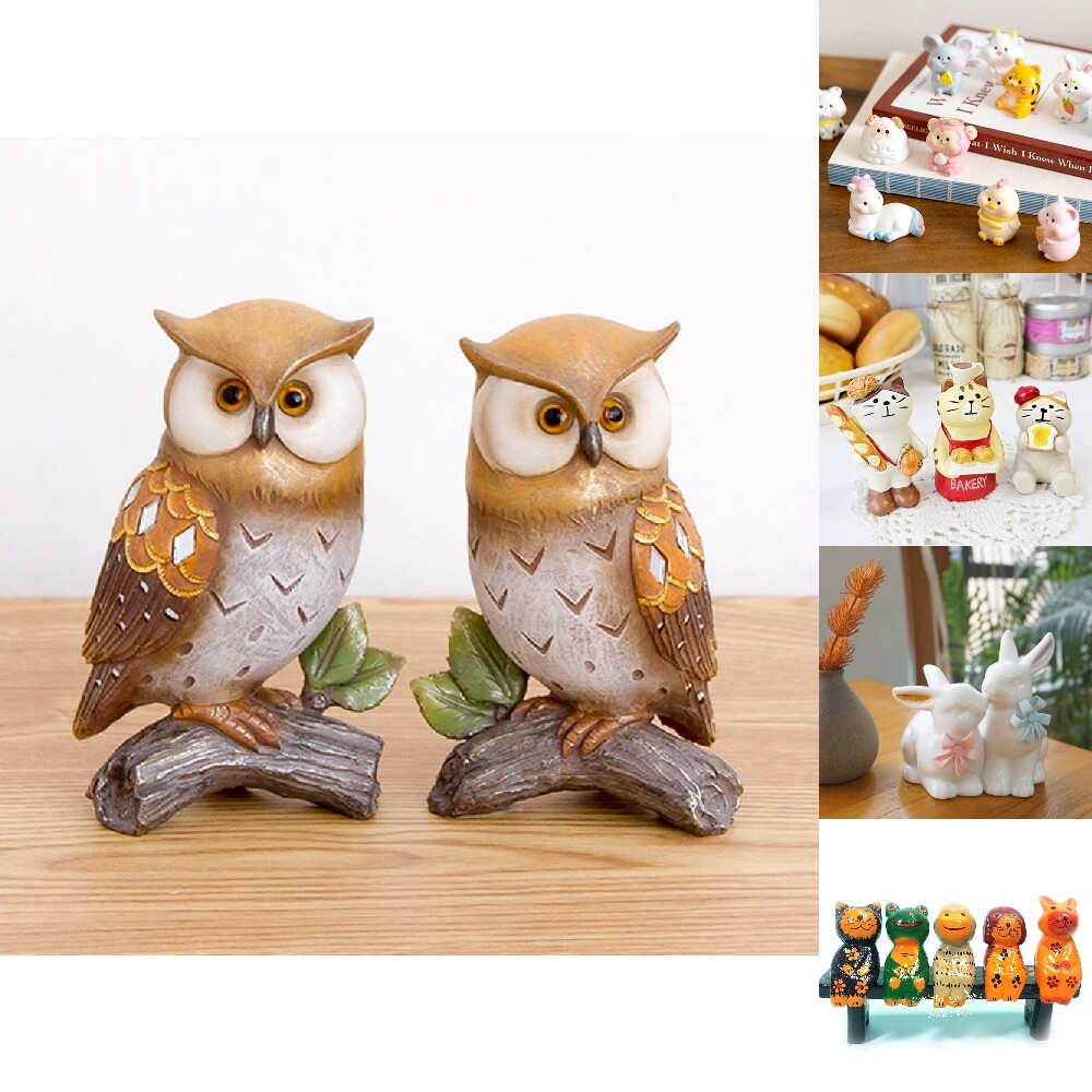 부엉이 장식소품/미니 추천 테마 디자인 도자기 토끼 토끼장 식품 장식장 미니어쳐 목각 미닝어쳐 오리