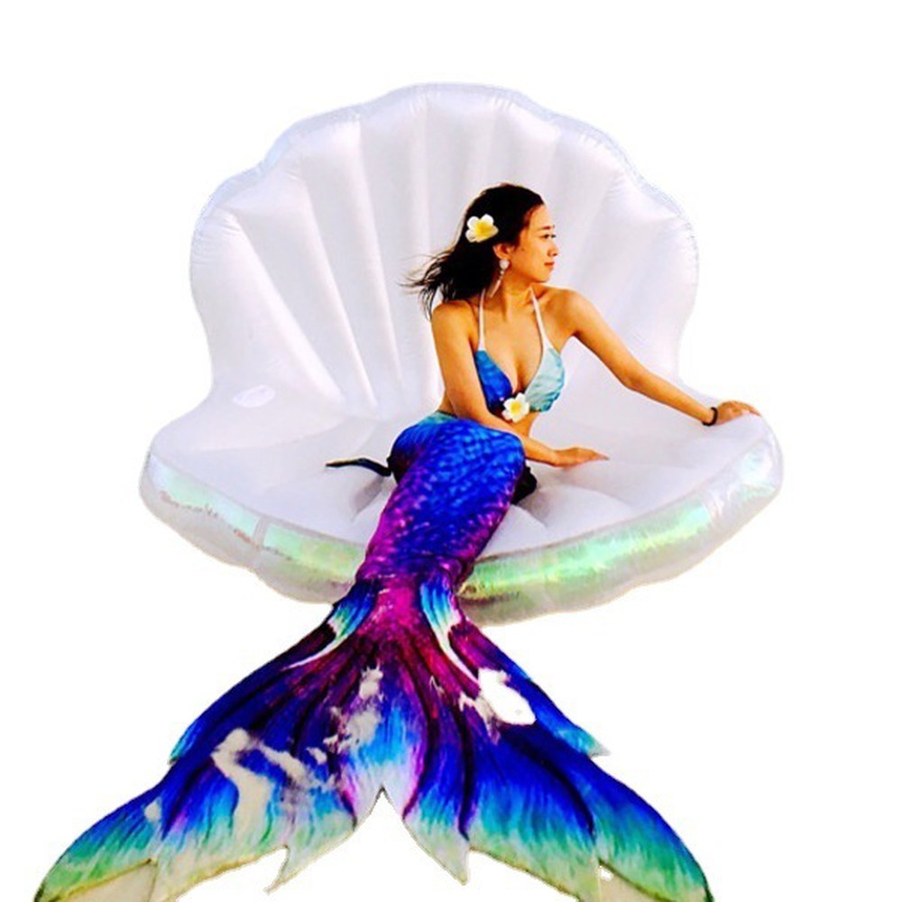 [오늘출발] 진주 조개 튜브 대형 핑크진주 바캉스 필수품 물놀이 베드 워터 감성 풍선 제외 돌고래