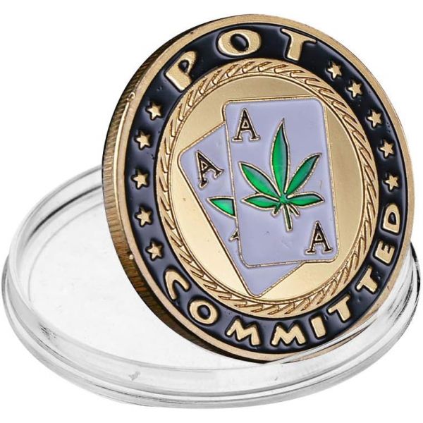 포커 카드가드 코인 수집품 테이블 게임 행운을 빌어 플라스틱 케이스 리프