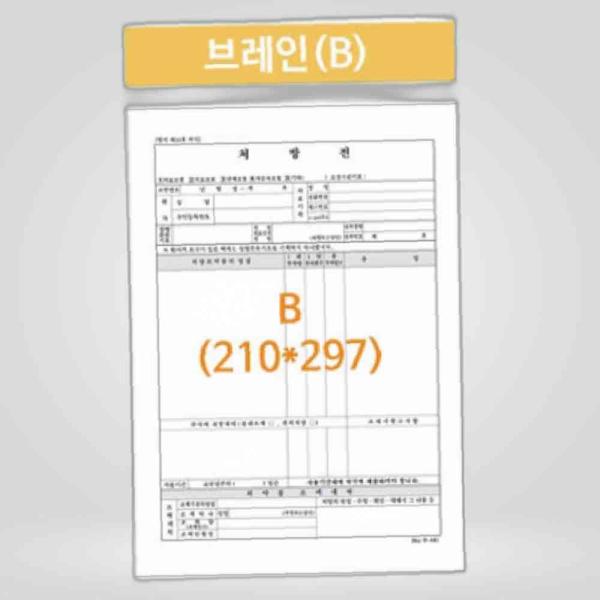 [오늘출발] 병원처방전 브레인 A4 210X297 낱장 2500매 처방전용지 원외처방전 병원전산용지 공용폼