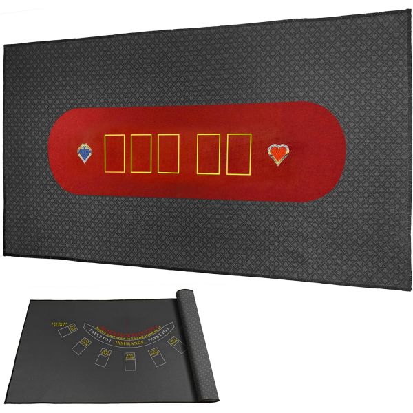 발리켄 36x18인치 텍사스 홀덤 포커 매트 블랙잭 테이블 탑 카지노 펠트 전문가 등급