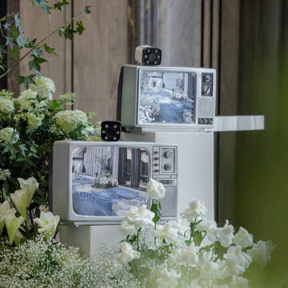 [오늘출발] 레트로 TV 카메라 세트 가능 텔레비전 플레이 매장라이브 송출 사진 USB 실버